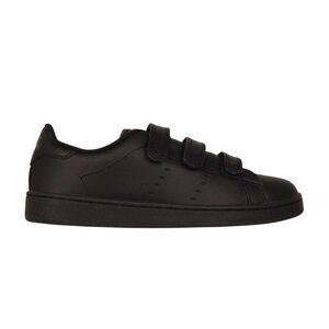 Lonsdale Childrens/Kids Leyton Leather Hook and Loop Flat Sneakers / Black